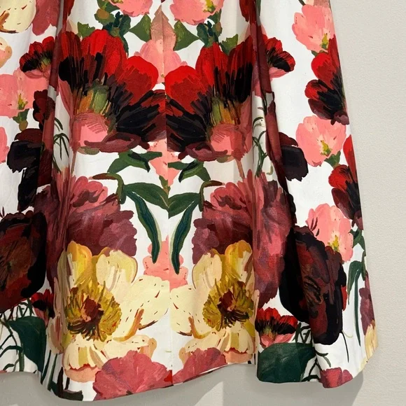 White House Black Market Floral Watercolor Formal Full Midi Skirt - Size 4 - Picture 10 of 14